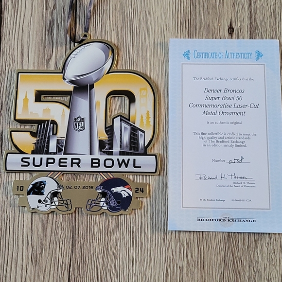 Bradford Exchange superbowl ornament 5x6